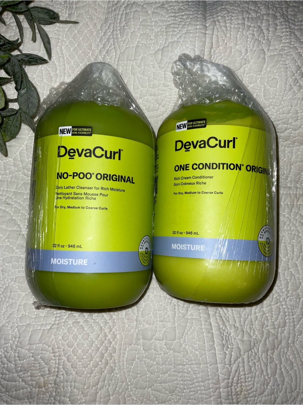 DevaCurl shampoo & conditioner Pump Bottle Duo. 32oz each.